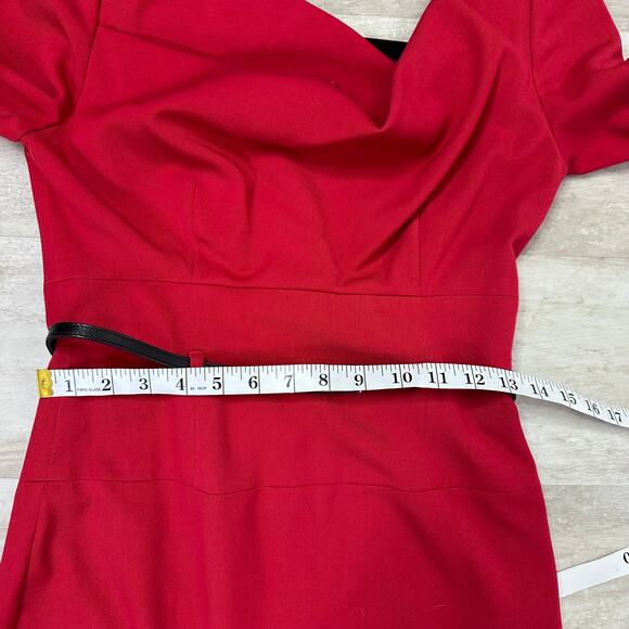 Black Halo Jackie O Three-quarter Sleeve Sheath Dress In Red  Women’s Size 4 - Picture 7 of 10